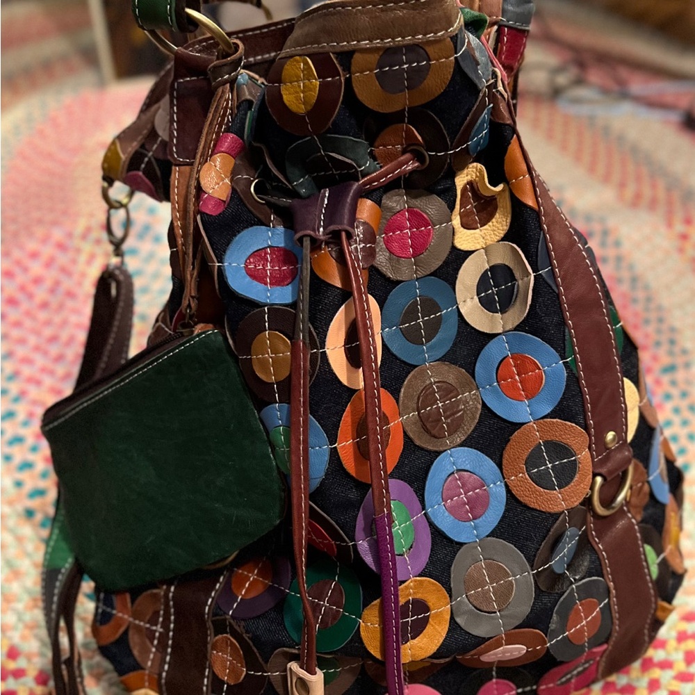 Amerileather Lloyd Patchwork Convertible Tote - image 7